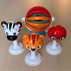 4 Baby Einstein high chair suction toys spin and rattles baby toys